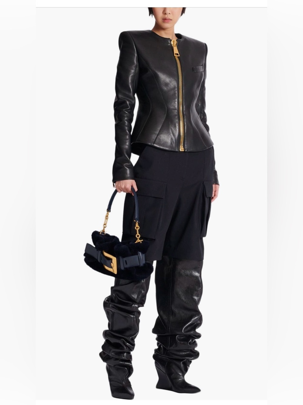 Balmain Mini Anthem Bag In Shearling - Picture 5 of 10